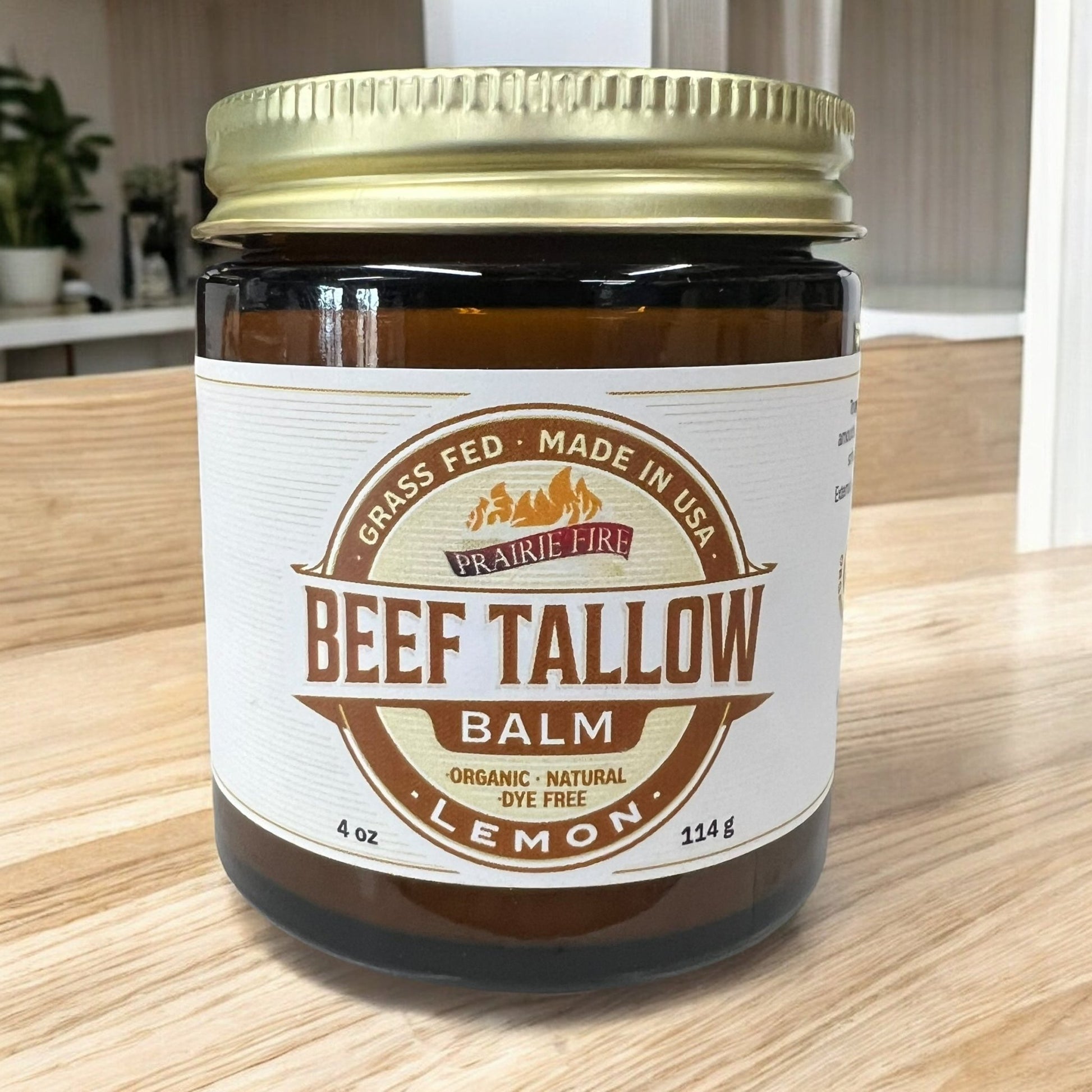 Grass Fed Beef Tallow Balm - 4 oz - Made in USA - Organic Grass Fed and Finished Tallow - Moisturizing Skin Care - AVAVITA