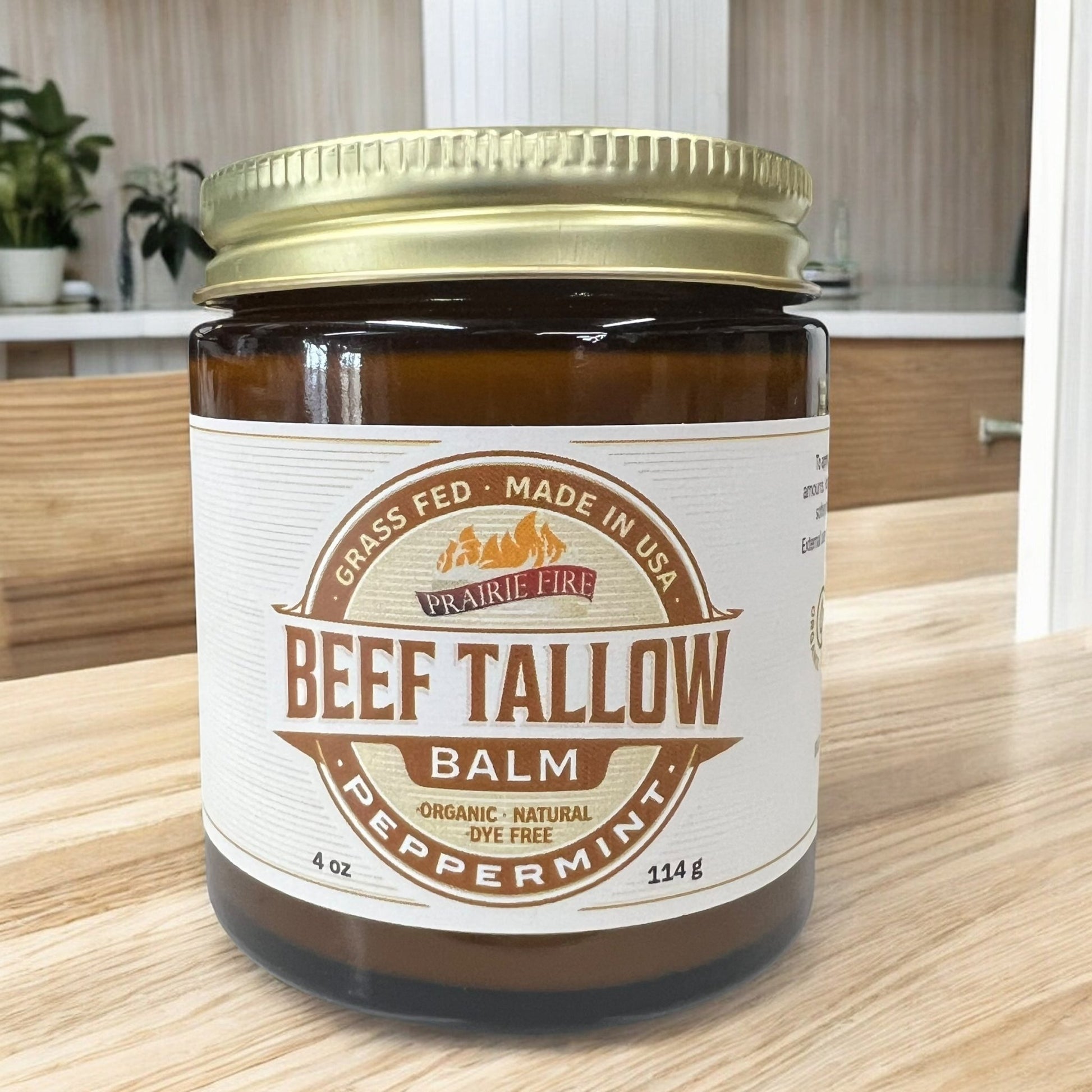 Grass Fed Beef Tallow Balm - 4 oz - Made in USA - Organic Grass Fed and Finished Tallow - Moisturizing Skin Care - AVAVITA