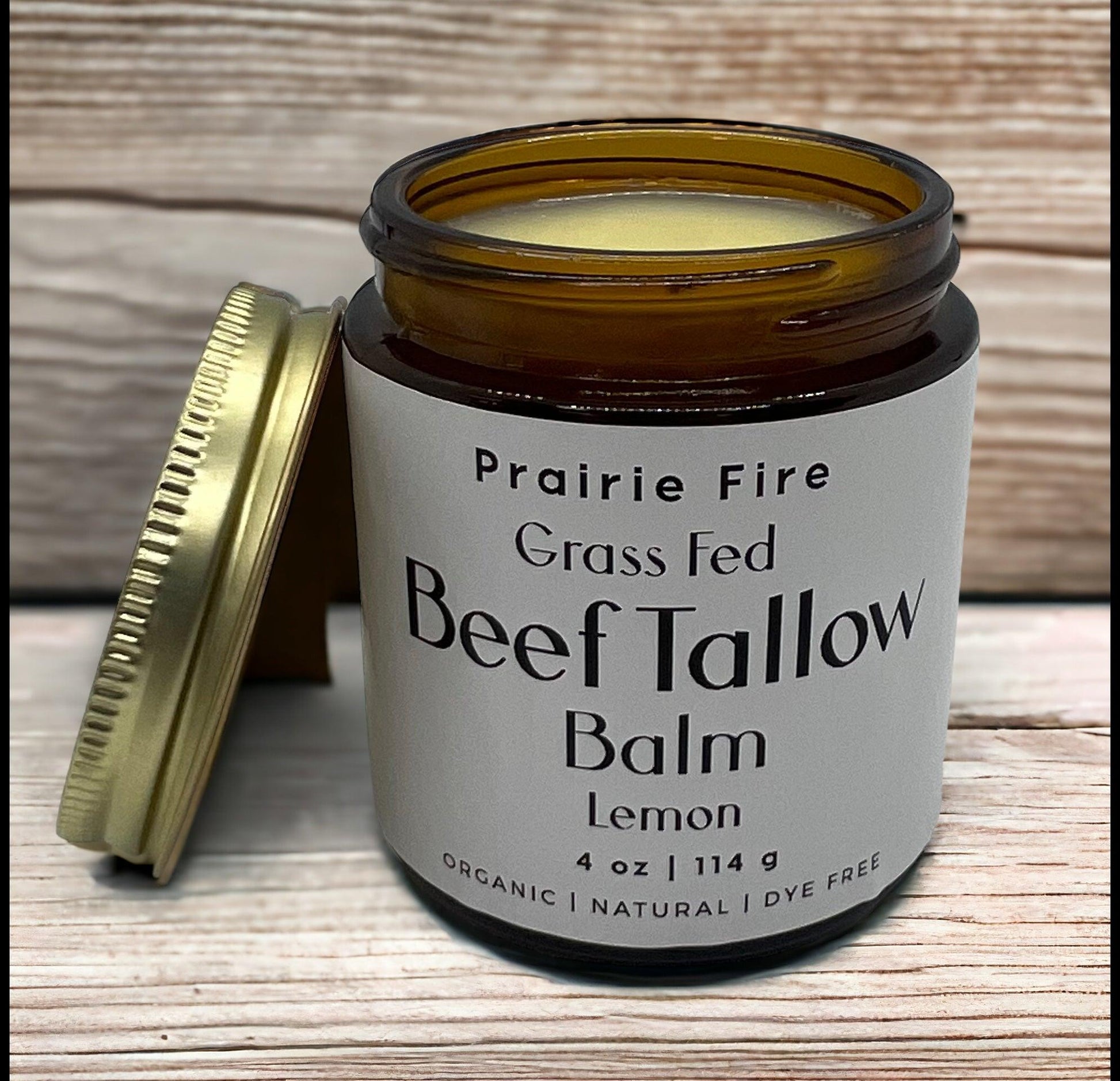 Grass Fed Beef Tallow Balm - 4 oz - Made in USA - Organic Grass Fed and Finished Tallow - Moisturizing Skin Care - AVAVITA