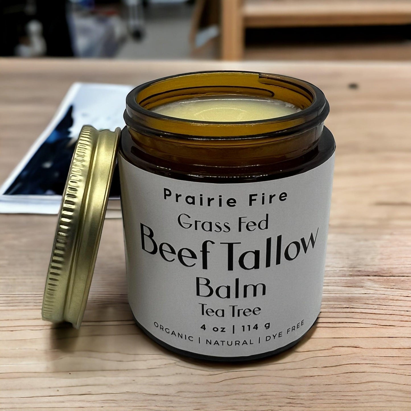 Grass Fed Beef Tallow Balm - 4 oz - Made in USA - Organic Grass Fed and Finished Tallow - Moisturizing Skin Care - AVAVITA