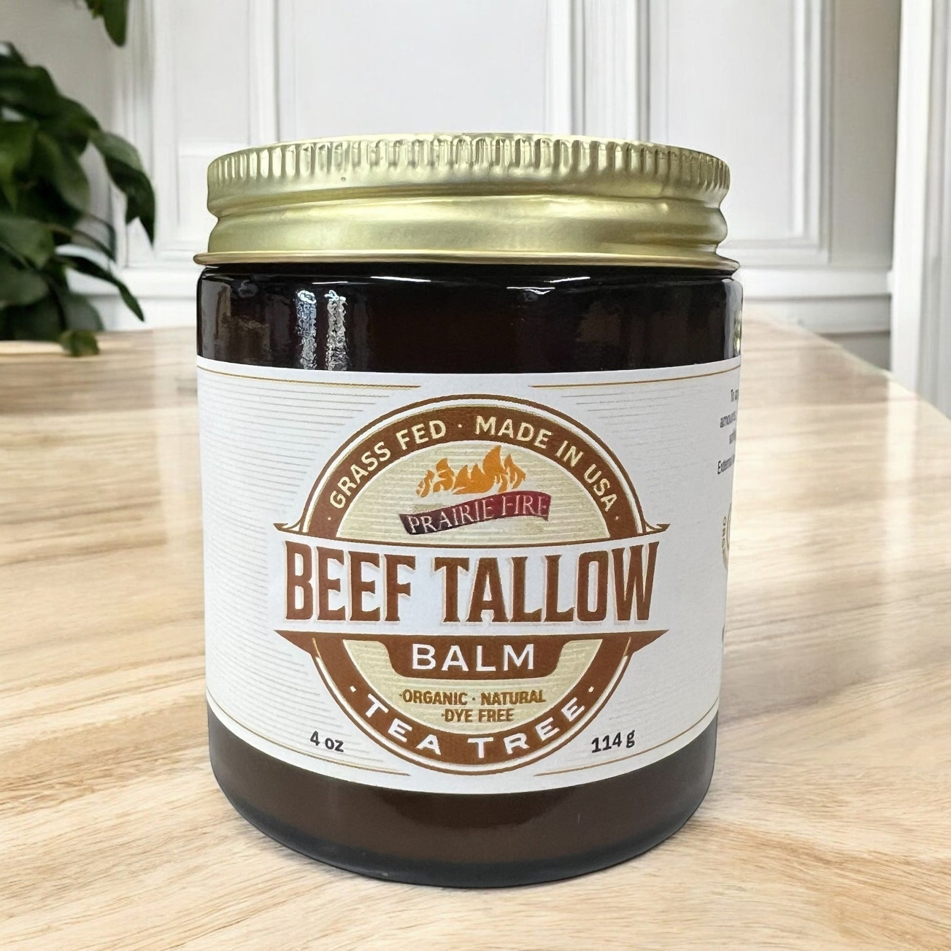 Grass Fed Beef Tallow Balm - 4 oz - Made in USA - Organic Grass Fed and Finished Tallow - Moisturizing Skin Care - AVAVITA