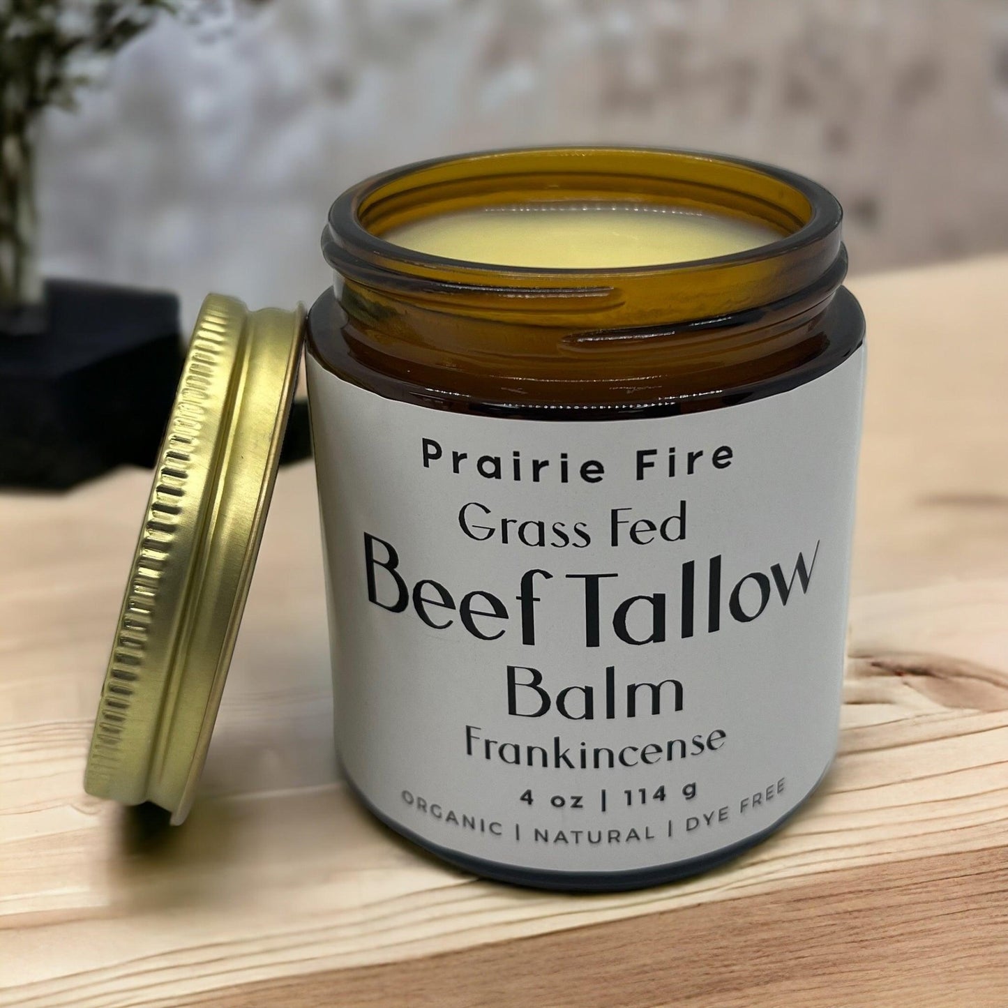 Grass Fed Beef Tallow Balm - 4 oz - Made in USA - Organic Grass Fed and Finished Tallow - Moisturizing Skin Care - AVAVITA