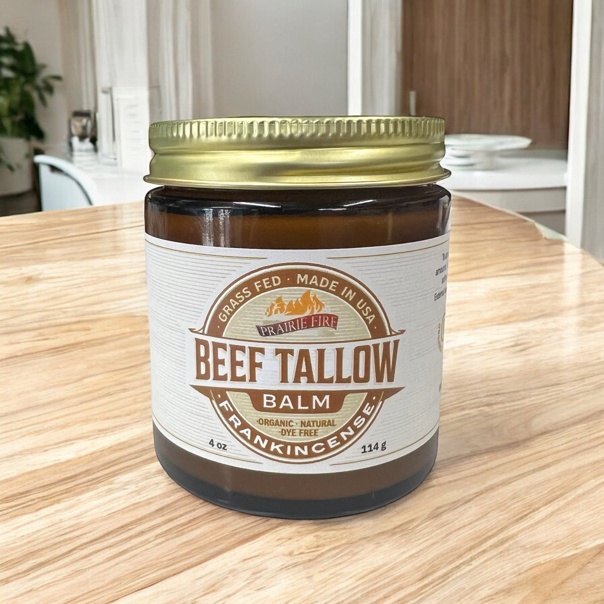 Grass Fed Beef Tallow Balm - 4 oz - Made in USA - Organic Grass Fed and Finished Tallow - Moisturizing Skin Care - AVAVITA