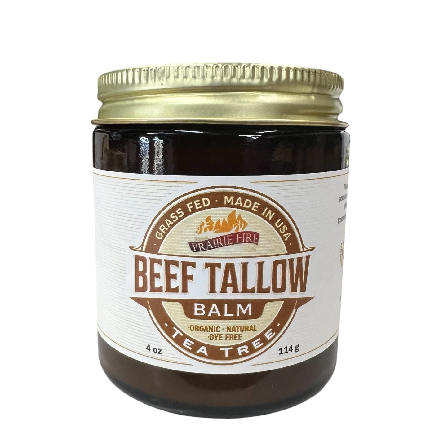 Grass Fed Beef Tallow Balm - 4 oz - Made in USA - Organic Grass Fed and Finished Tallow - Moisturizing Skin Care - AVAVITA
