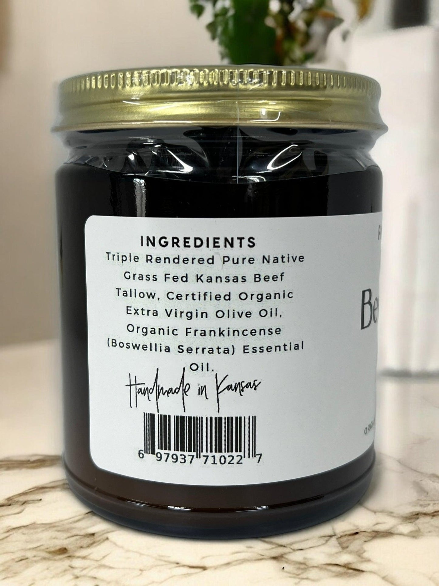 Grass Fed Beef Tallow Balm - 4 oz - Made in USA - Organic Grass Fed and Finished Tallow - Moisturizing Skin Care - AVAVITA