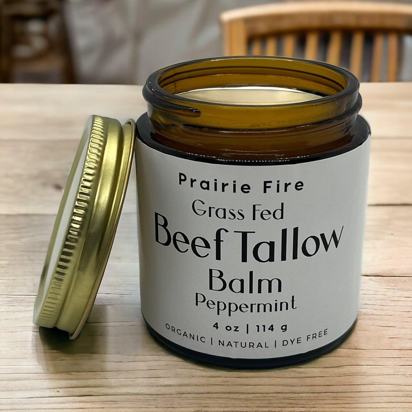 Grass Fed Beef Tallow Balm - 4 oz - Made in USA - Organic Grass Fed and Finished Tallow - Moisturizing Skin Care - AVAVITA