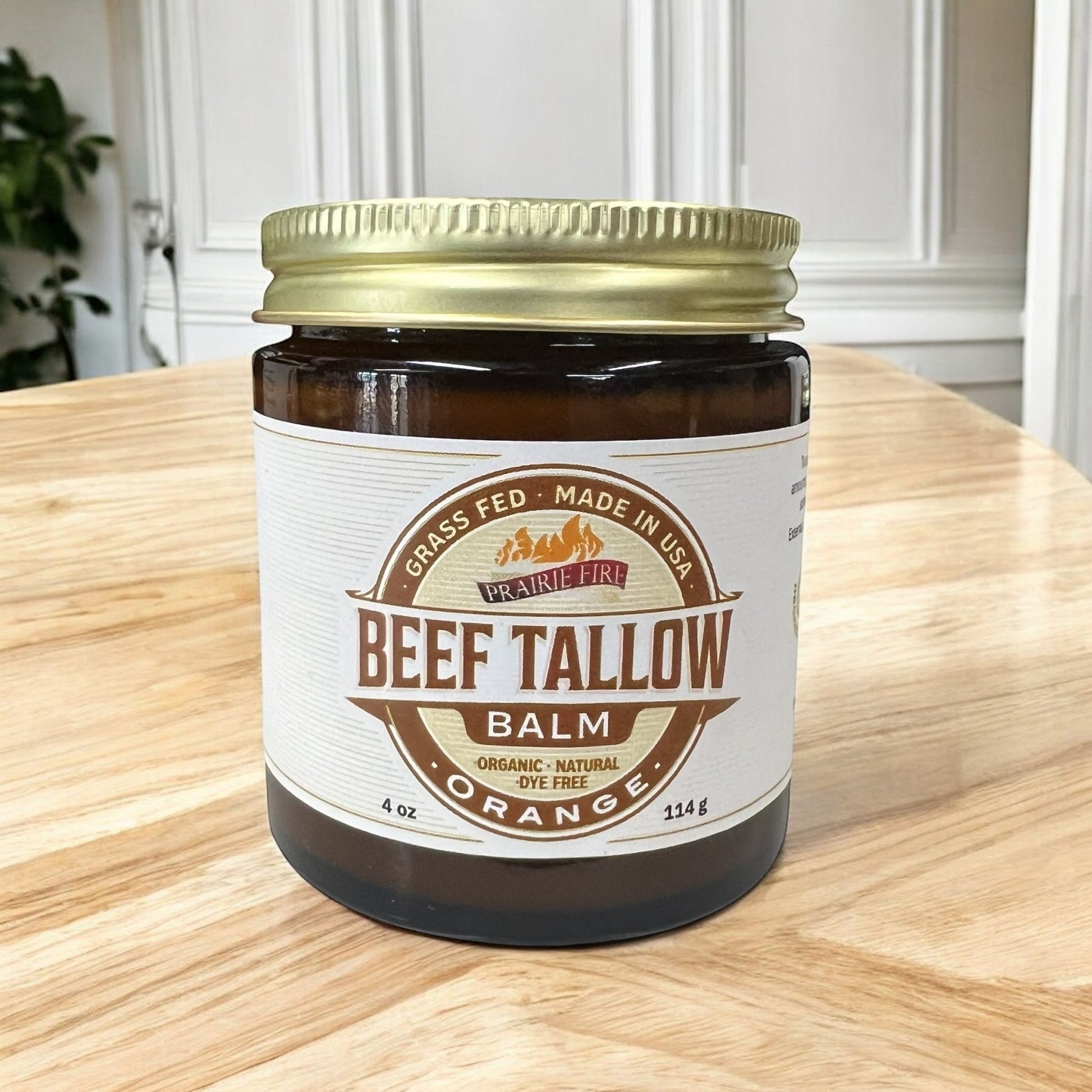 Grass Fed Beef Tallow Balm - 4 oz - Made in USA - Organic Grass Fed and Finished Tallow - Moisturizing Skin Care - AVAVITA