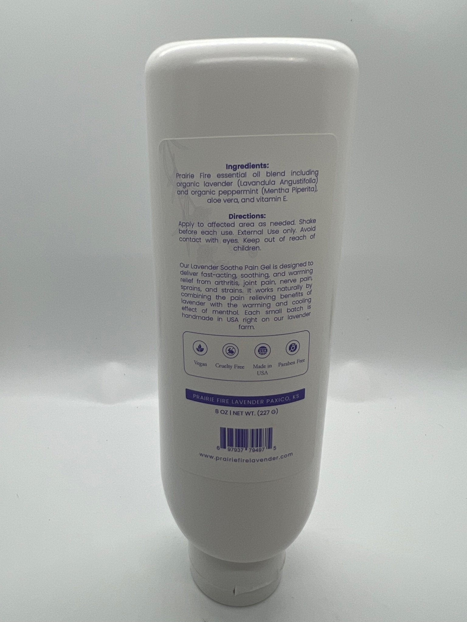 Lavender & Menthol Soothe Pain Gel - 8 oz. (Prairie Fire Lavender Farm Richter's) - AVAVITA